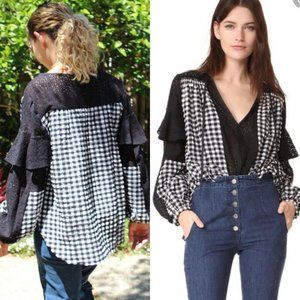 COPY - Rachel Comey Gingham and Lace Willow Top Blouse Shirt 4